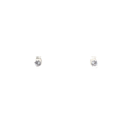Floor Cubic Zirconia Earrings Round - 4mm