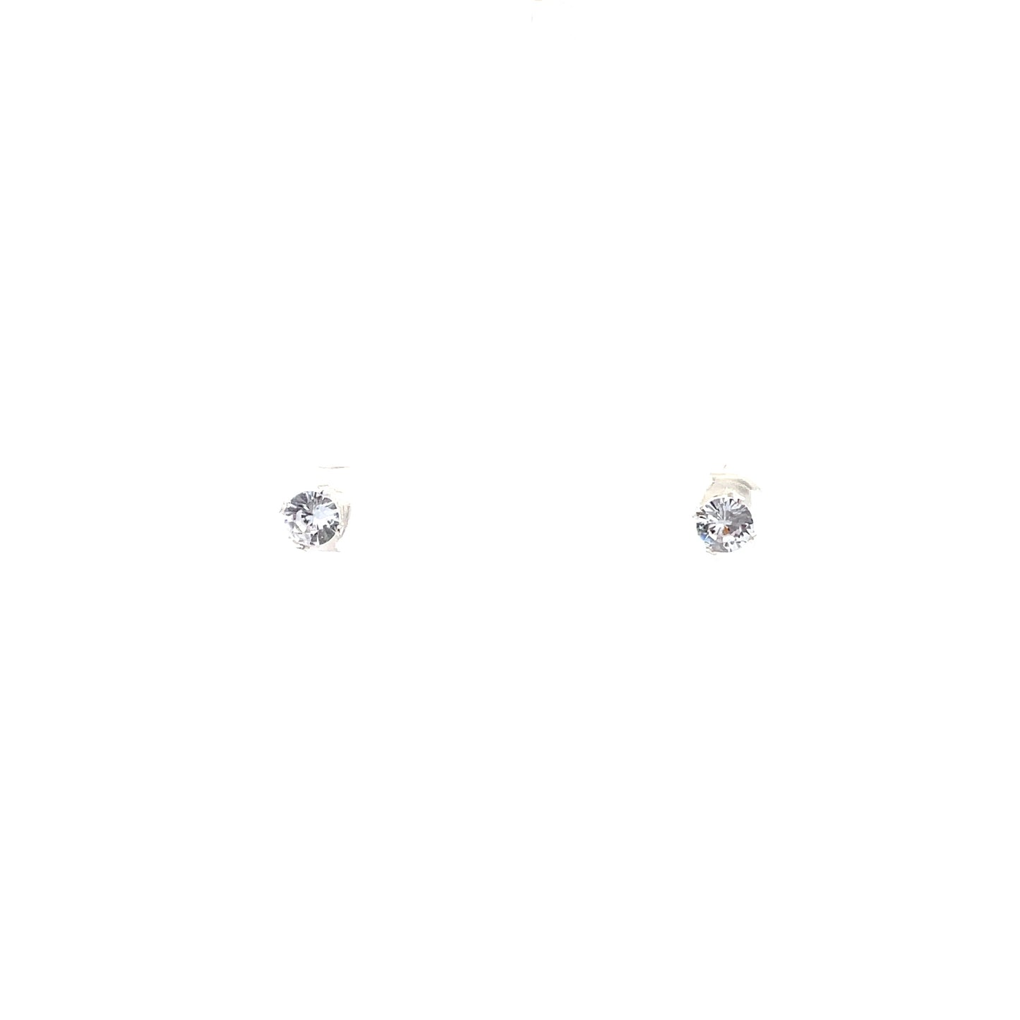 Floor Cubic Zirconia Earrings Round - 5mm