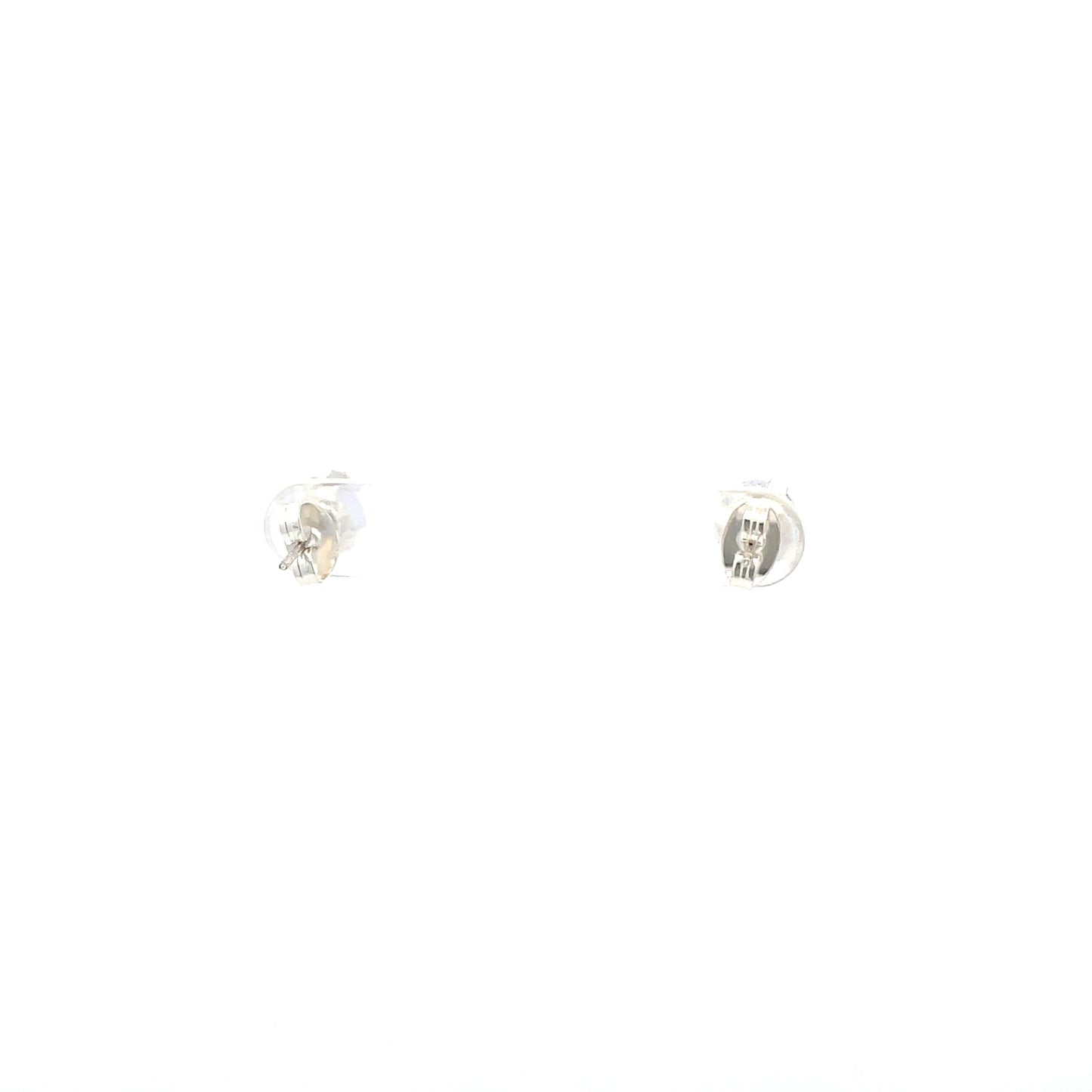 Floor Cubic Zirconia Earrings Round - 7mm