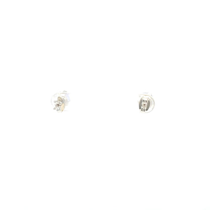 Floor Cubic Zirconia Earrings Round - 7mm