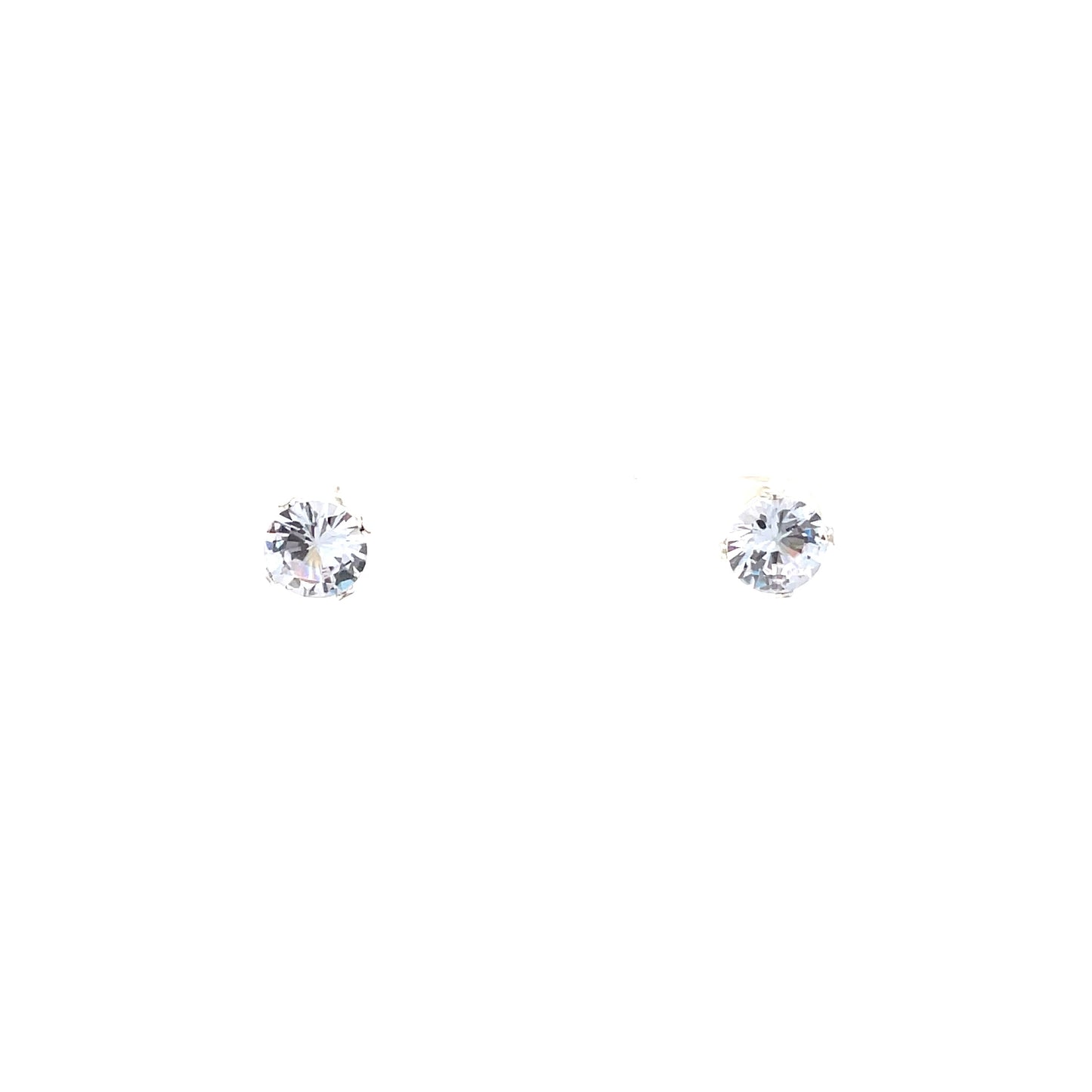 Floor Cubic Zirconia Earrings Round - 8mm