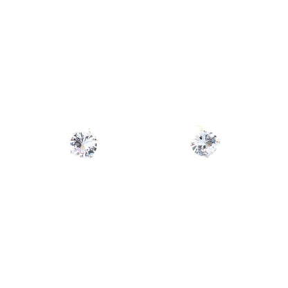 Floor Cubic Zirconia Earrings Round - 8mm