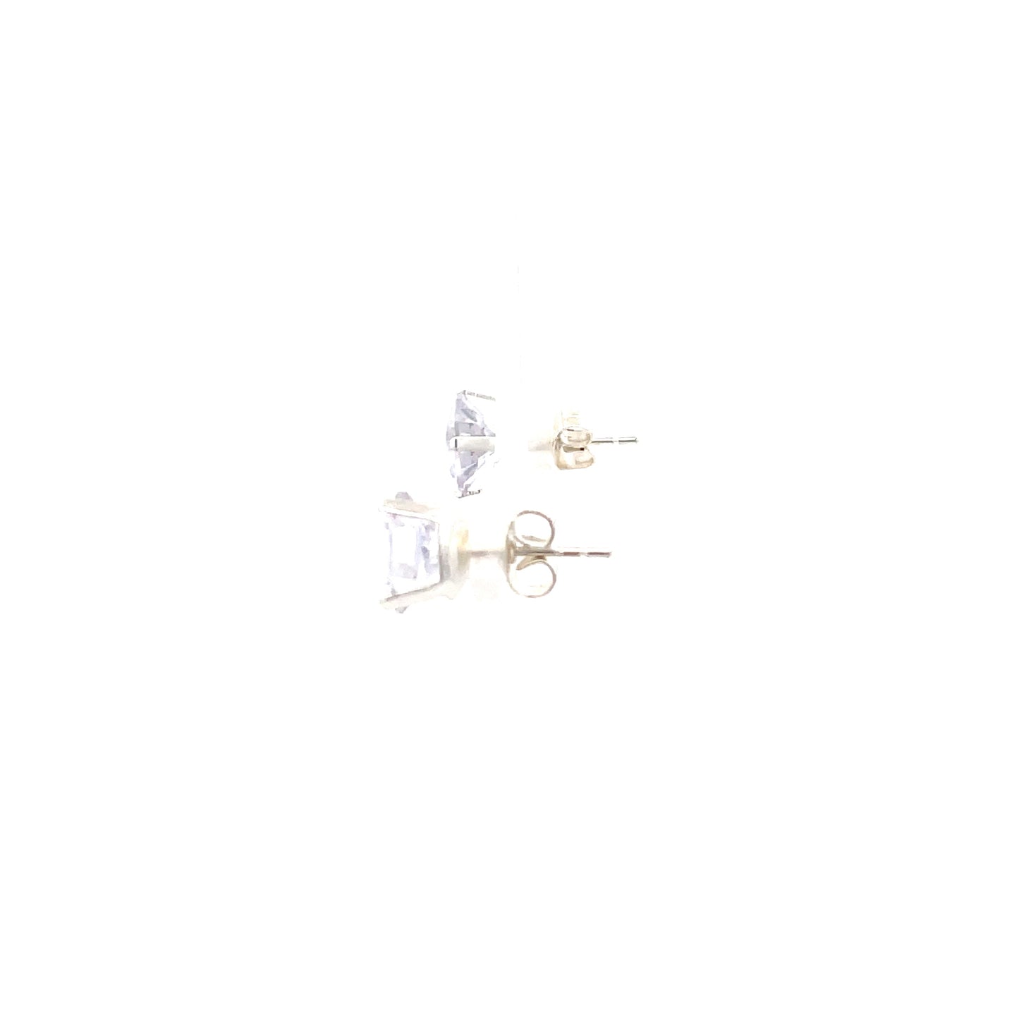Floor Cubic Zirconia Earrings Round - 9mm