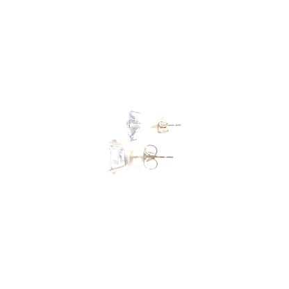 Floor Cubic Zirconia Earrings Round - 9mm