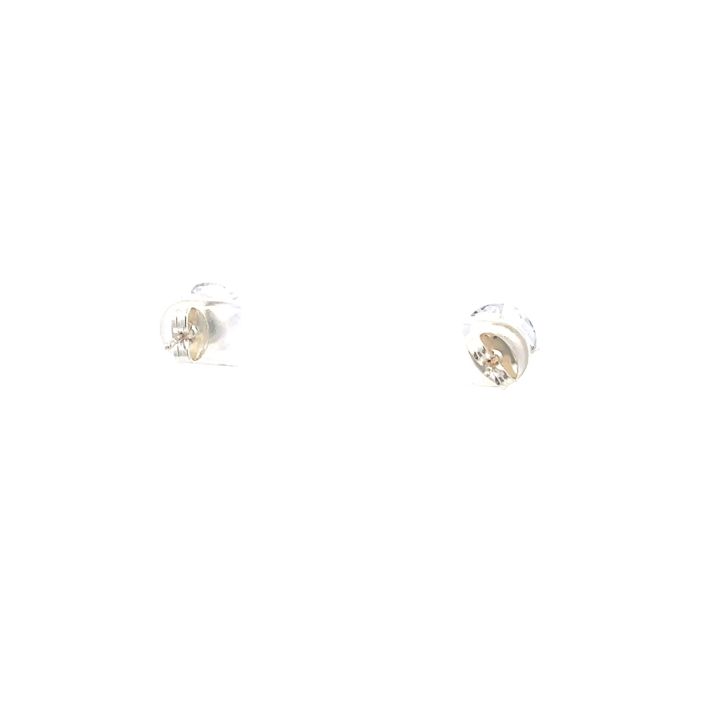 Floor Cubic Zirconia Earrings Round - 9mm