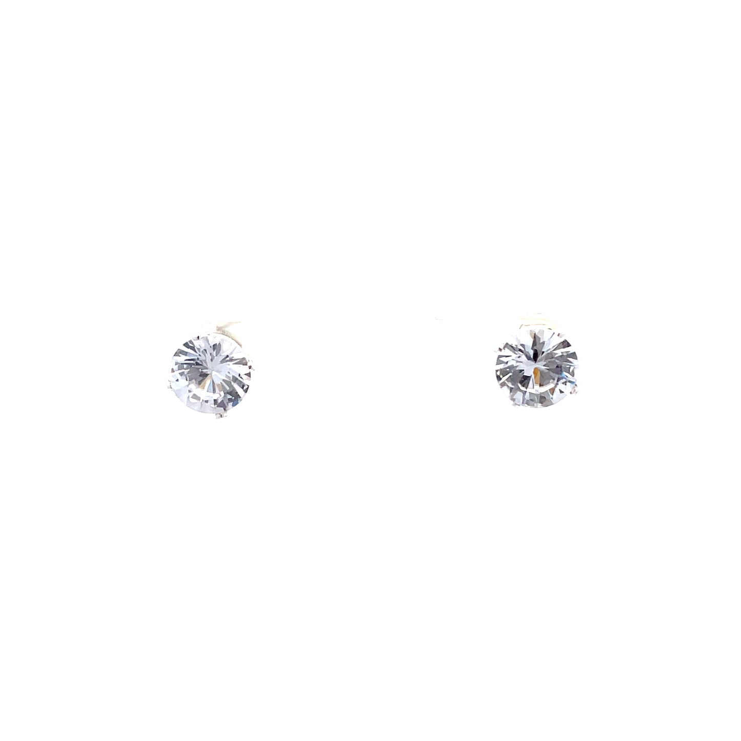 Floor Cubic Zirconia Earrings Round - 9mm