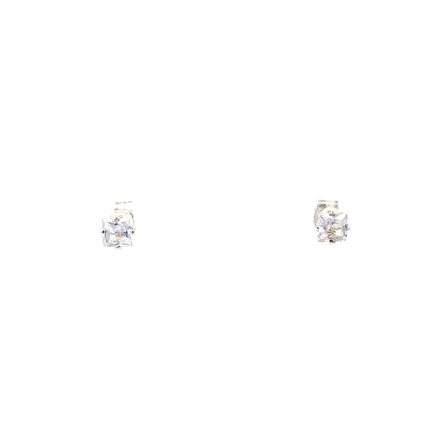 Floor Cubic Zirconia Earrings Square - 5mm