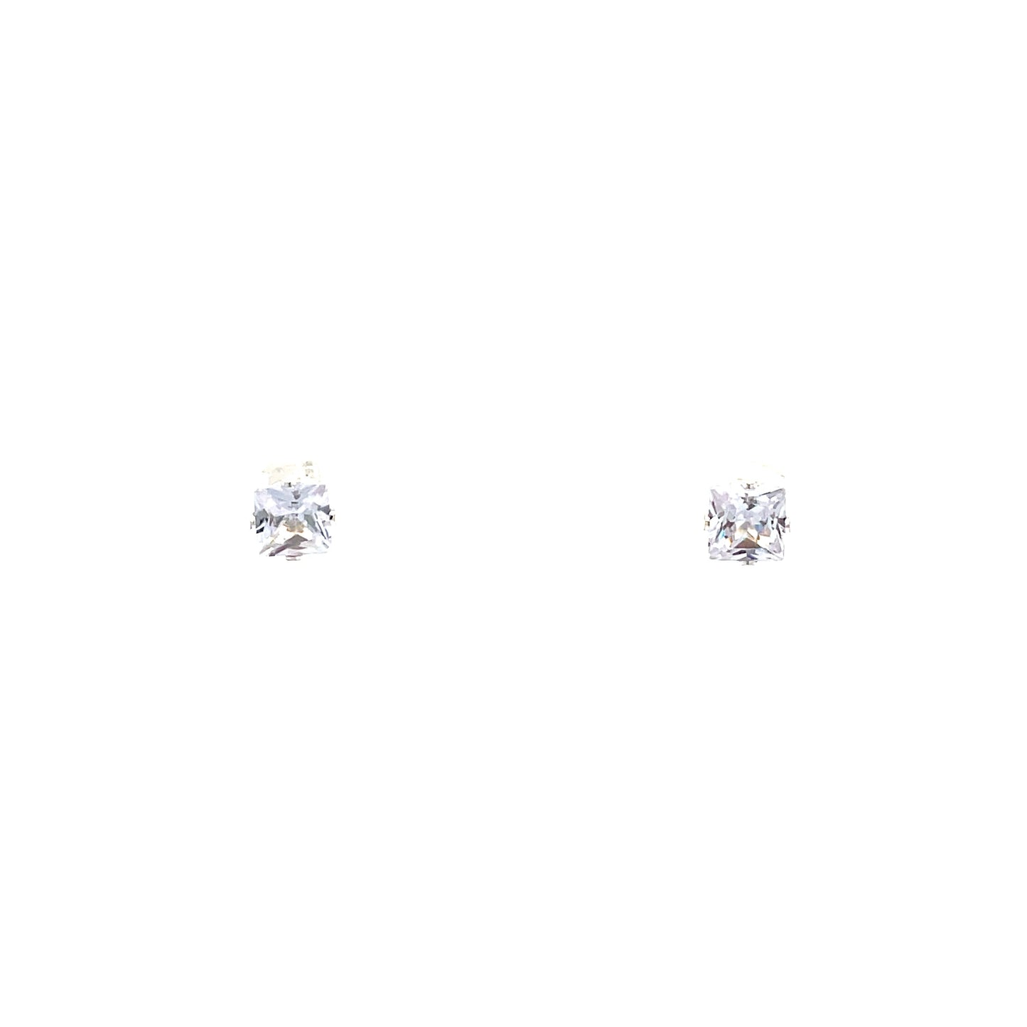 Floor Cubic Zirconia Earrings Square - 6mm