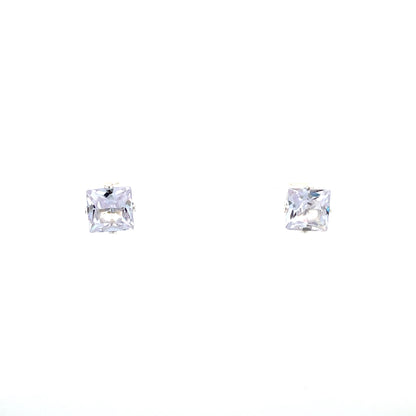 Floor Cubic Zirconia Earrings Square - 8mm