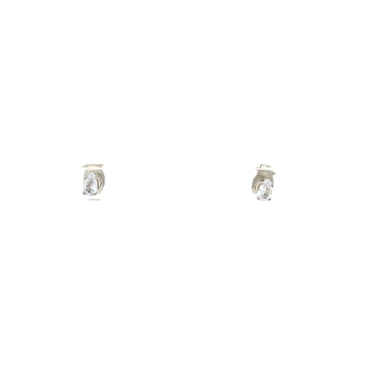 Floor Cubic Zirconia Earrings Pear - 3mm