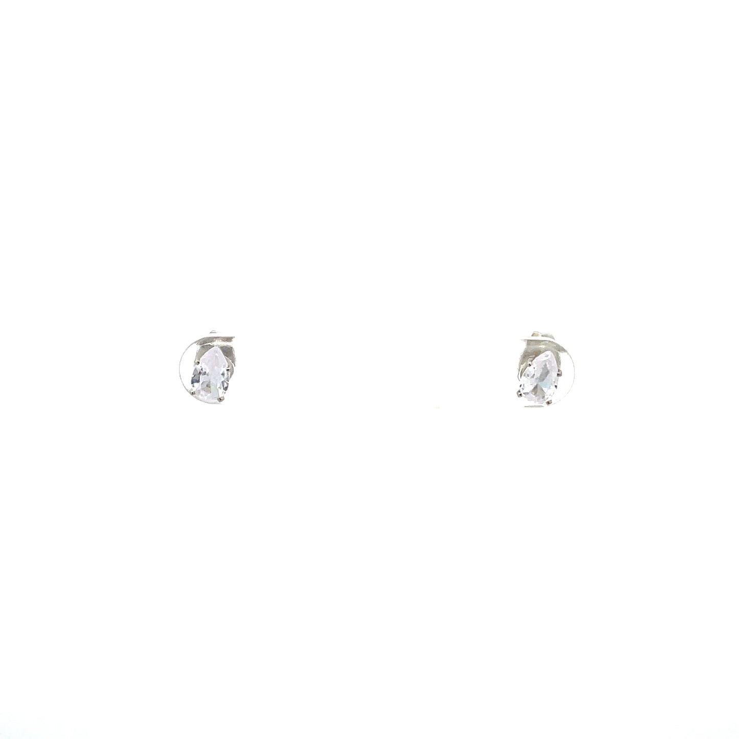 Floor Cubic Zirconia Earrings Pear - 4mm