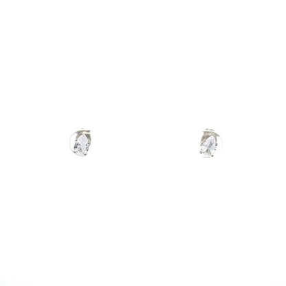 Floor Cubic Zirconia Earrings Pear - 4mm