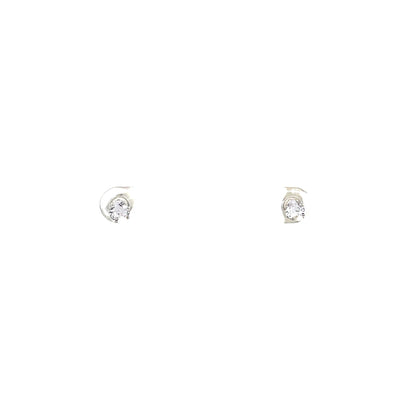 Floor Cubic Zirconia Earrings Heart - 4mm