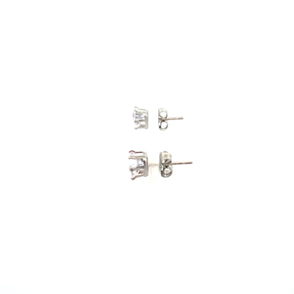 Floor Cubic Zirconia Earrings Heart - 6mm