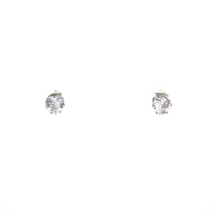 Floor Cubic Zirconia Earrings Heart - 6mm