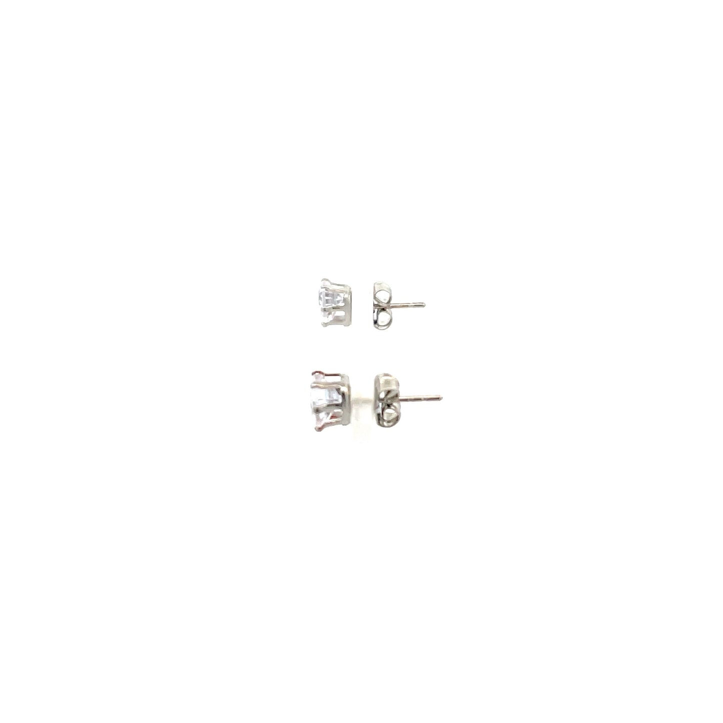 Floor Cubic Zirconia Earrings Heart - 5mm