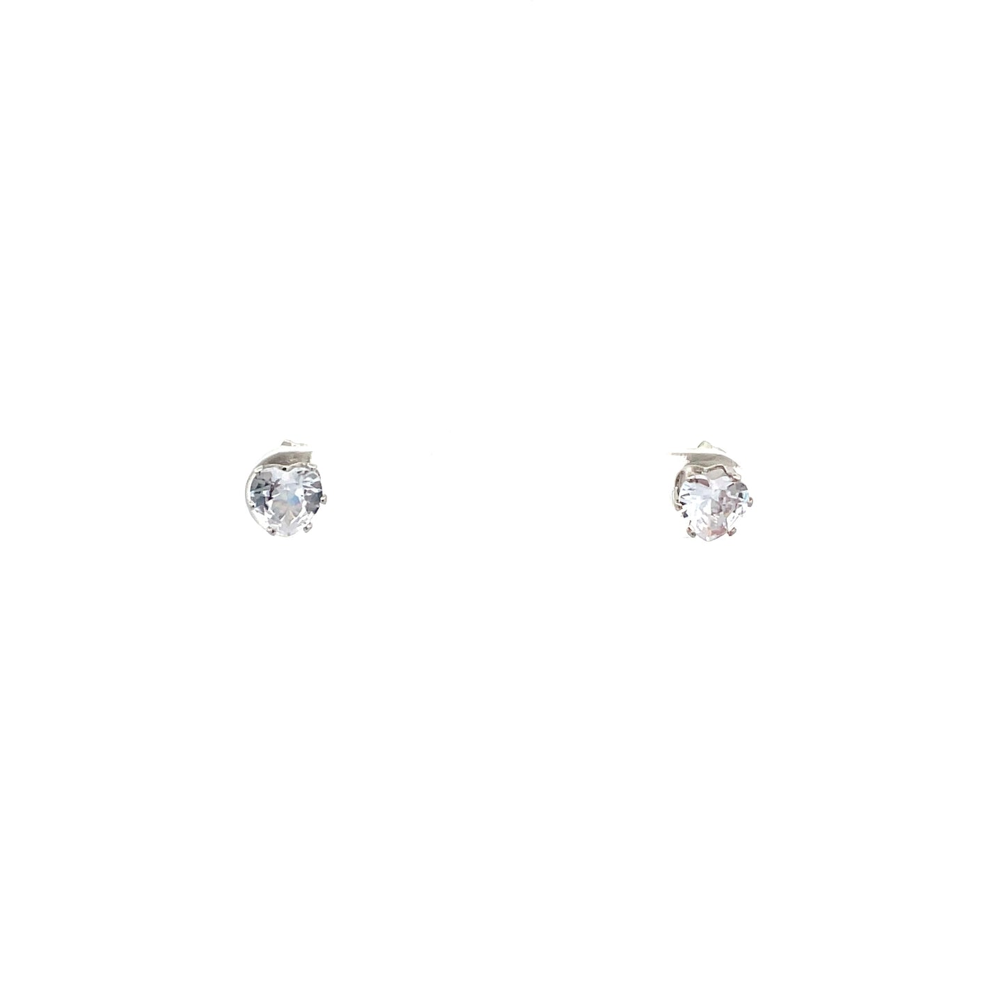 Floor Cubic Zirconia Earrings Heart - 5mm