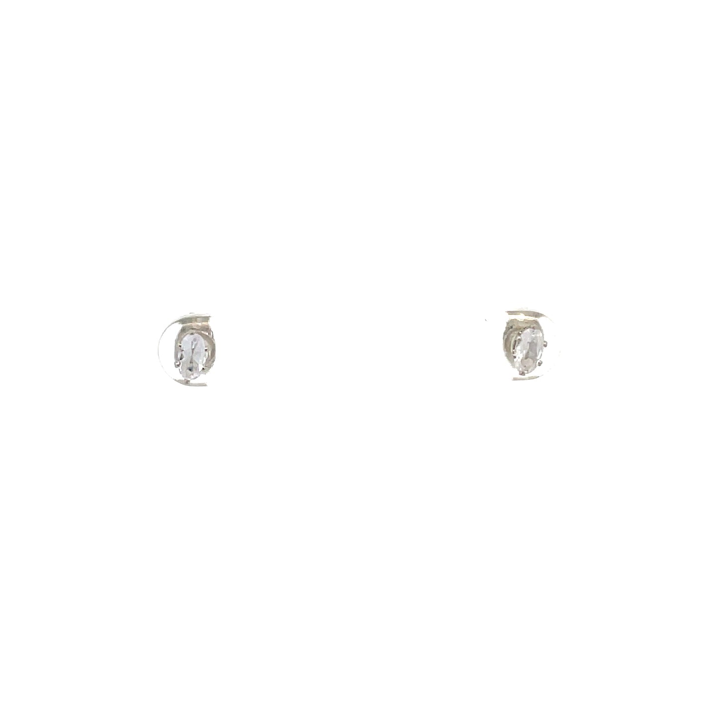 Floor Cubic Zirconia Earrings Oval - 3mm