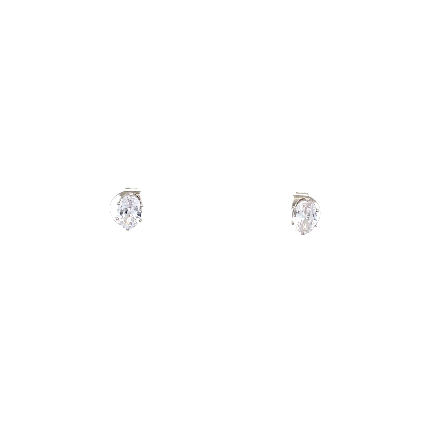 Floor Cubic Zirconia Earrings Oval - 4mm