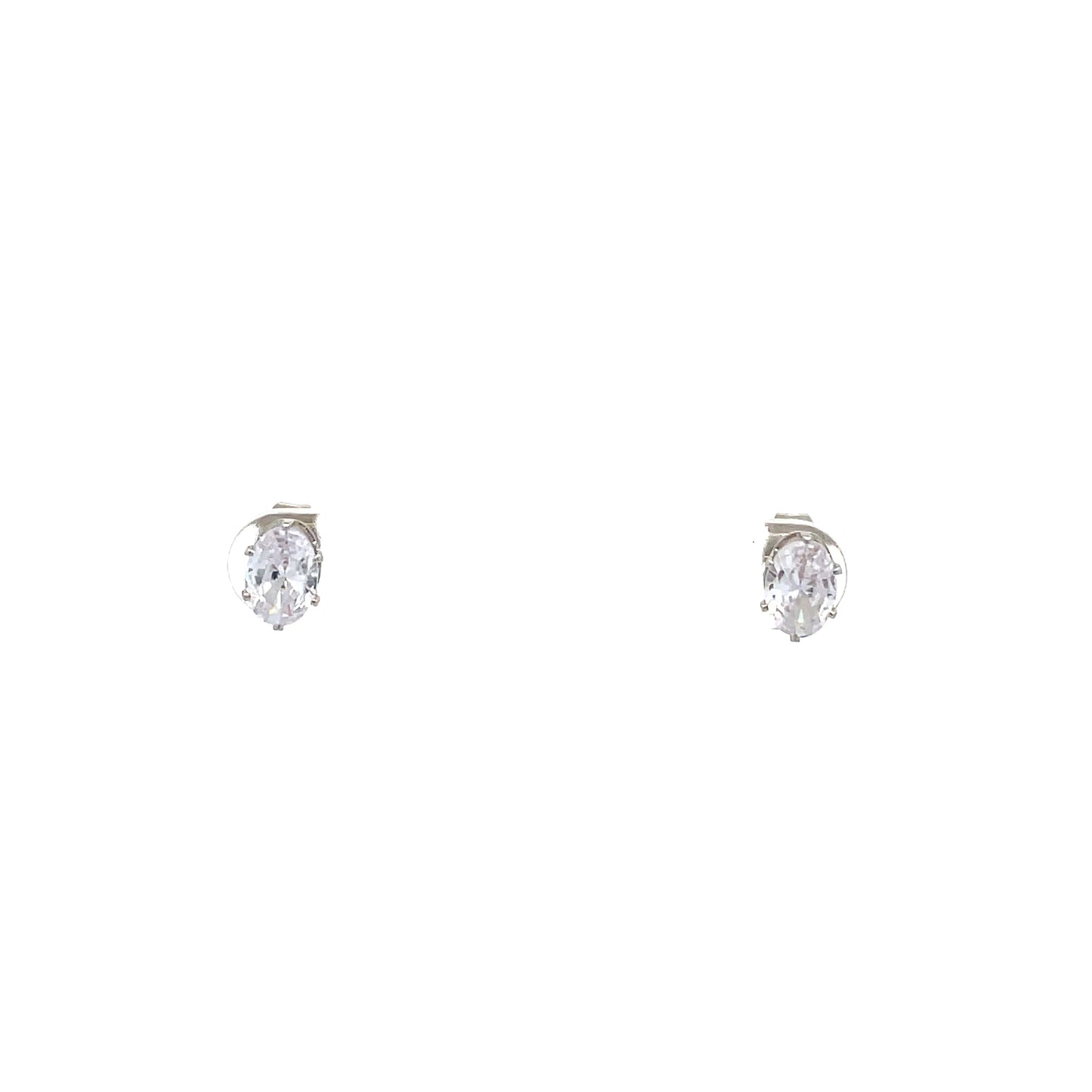 Floor Cubic Zirconia Earrings Oval - 5mm