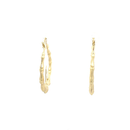 Small Bamboo Initial Earrings "A"