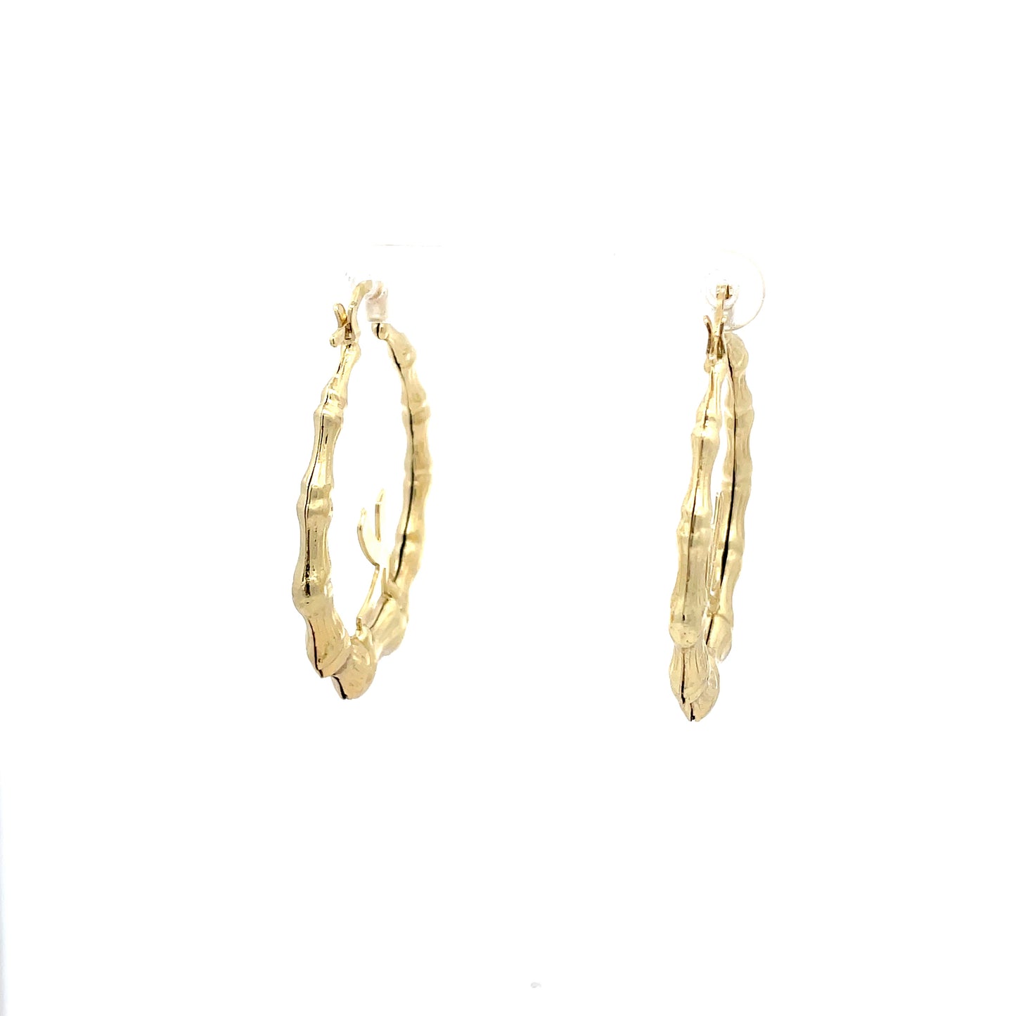 Small Bamboo Initial Earrings "K"