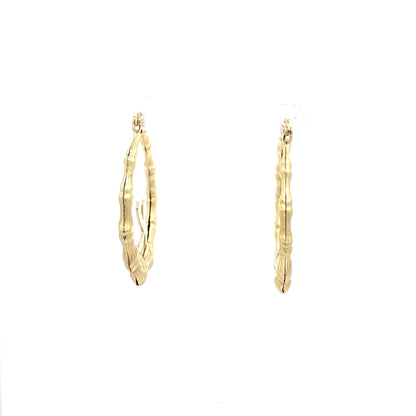 Small Bamboo Initial Earrings "K"