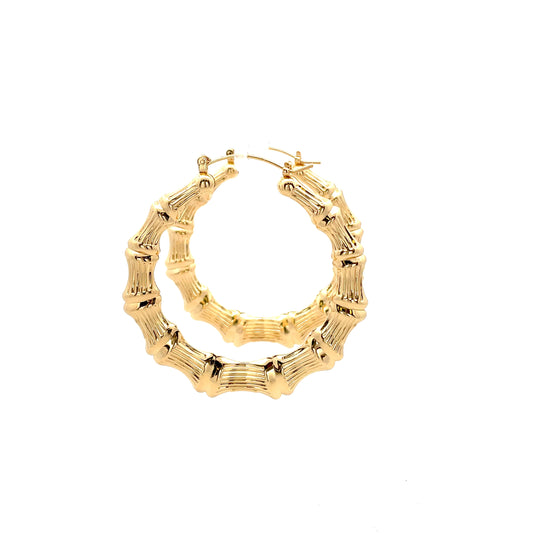 New Bamboo Hoop Earrings 21mm - 04