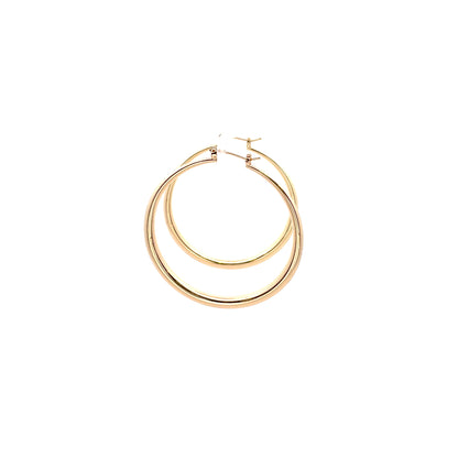 Hollow Plain Hoop Earrings - 03