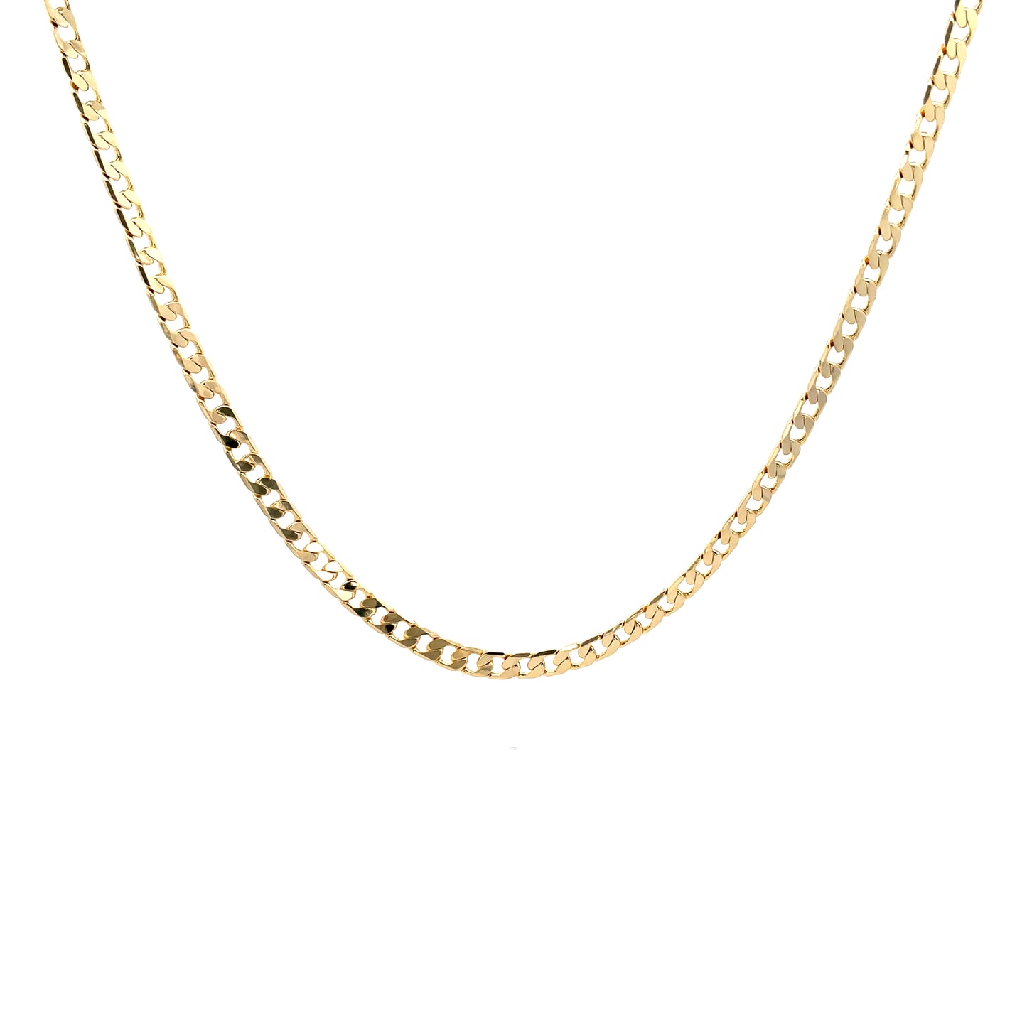 18K Chain Necklace #02 - FLAT CUBAN 24inch 5mm