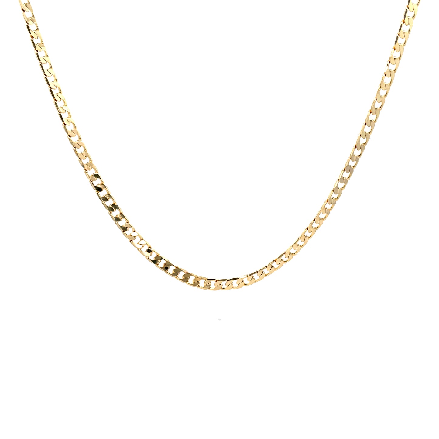 14K KIDS NECKLACE #02 - FLAT CUBAN 14 inch 4mm