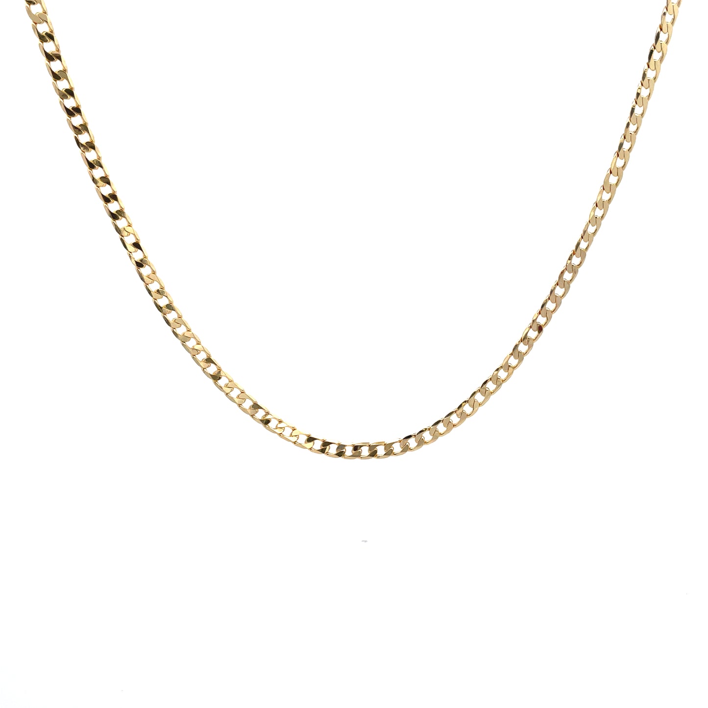 14K Chain Necklace #4 - FLAT CUBAN 20inch 4mm