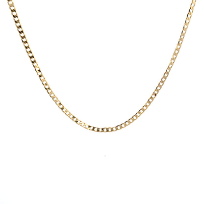 18K Chain Necklace #04 - FLAT CUBAN 20inch 4mm