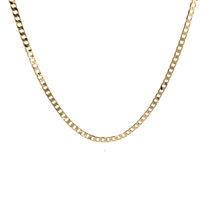18K Chain Necklace #05 - FLAT CUBAN - 20inch 5mm