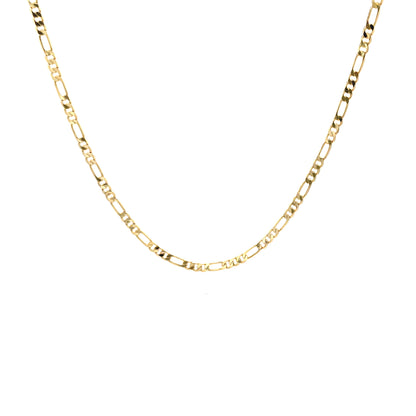 18K Chain Necklace #11 - FLAT FIGARO 24inch 4mm