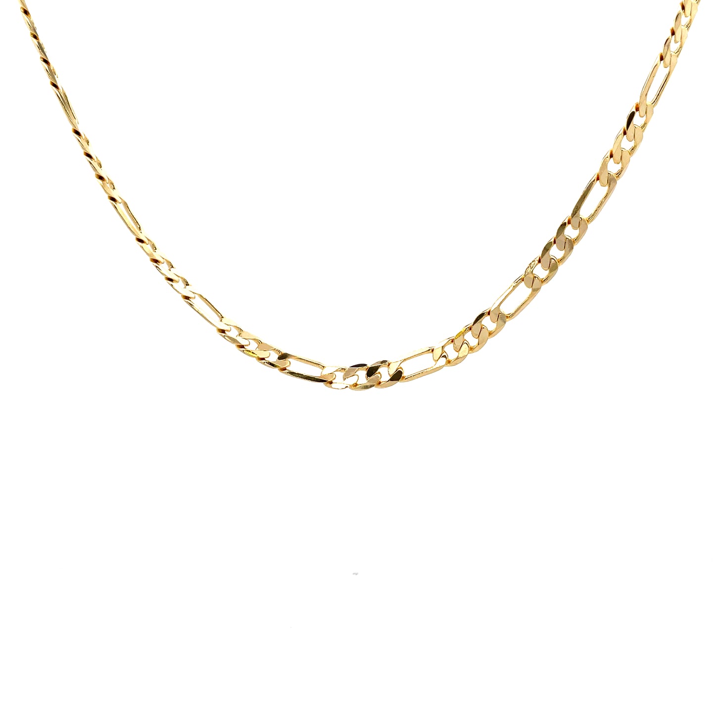 14K Chain Necklace #15 - FLAT FIGARO 20inch 6mm