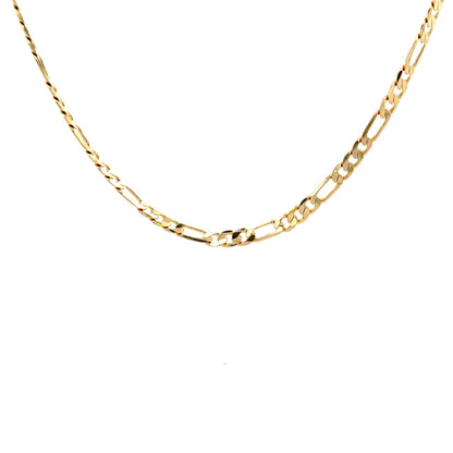 18K Chain Necklace #15 - FLAT FIGARO 20inch 6mm