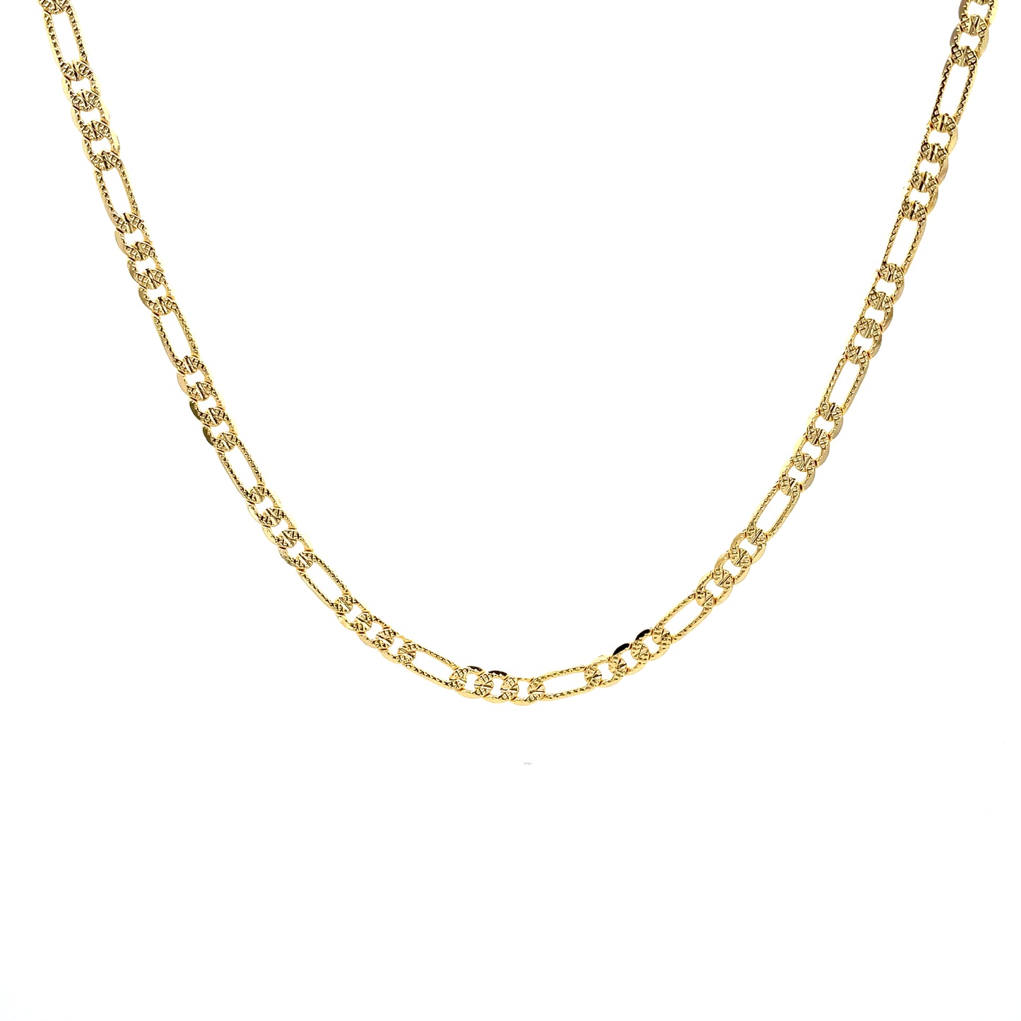 14K Chain Necklace #16 -  FLAT FIGARO 24inch 5mm