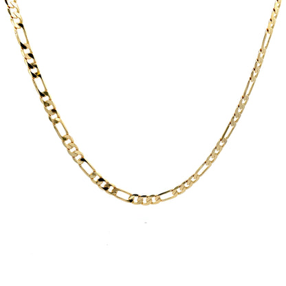 18K Chain Necklace #13 - FLAT FIGARO 24inch 6mm