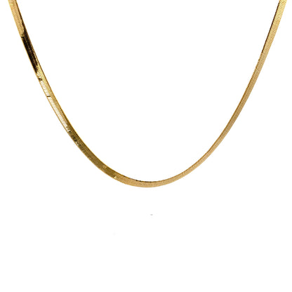 18K Chain Necklace #36 - HERRINGBONE 20inch 6mm