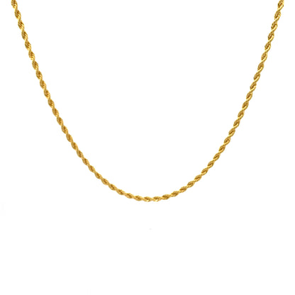 18K Chain Necklace #34 - ROPE 20inch 3mm