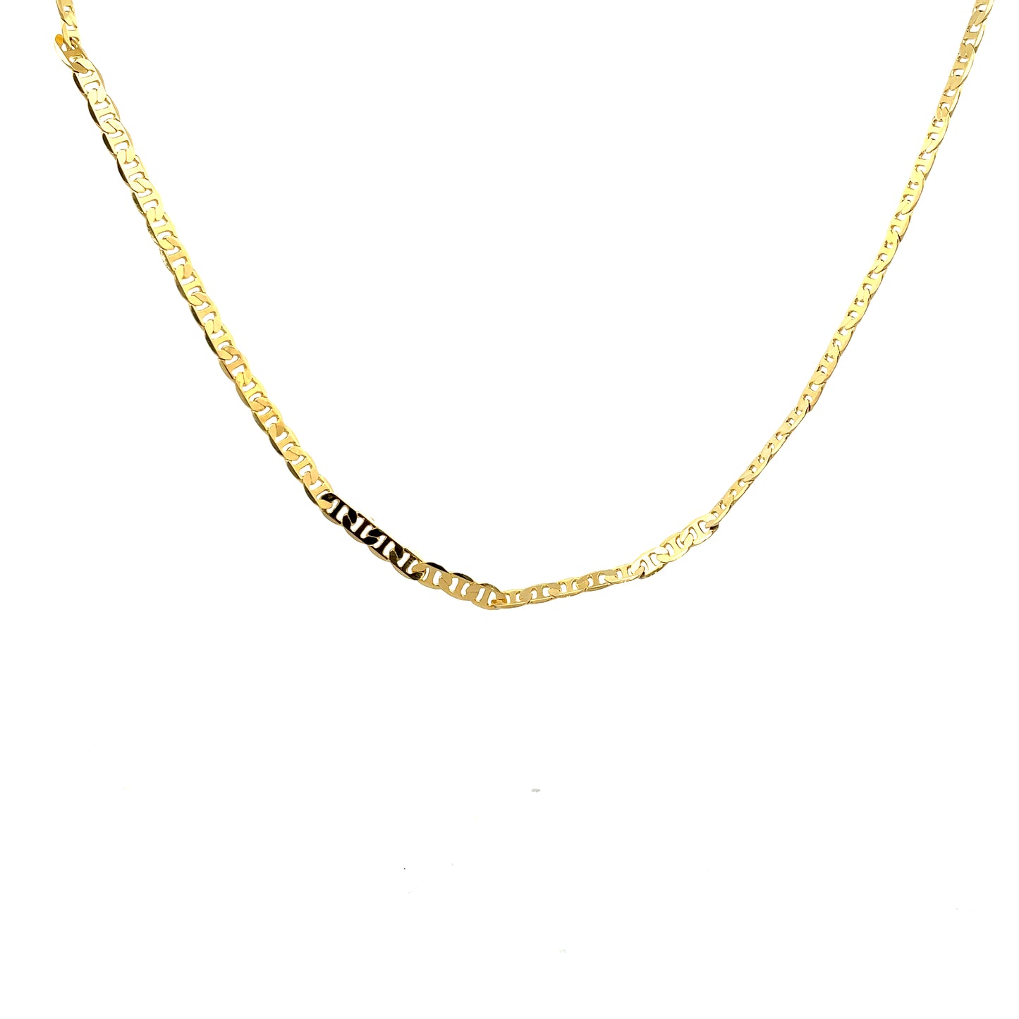 14K Chain Necklace #24 - FLAT MARINER 20inch 4mm