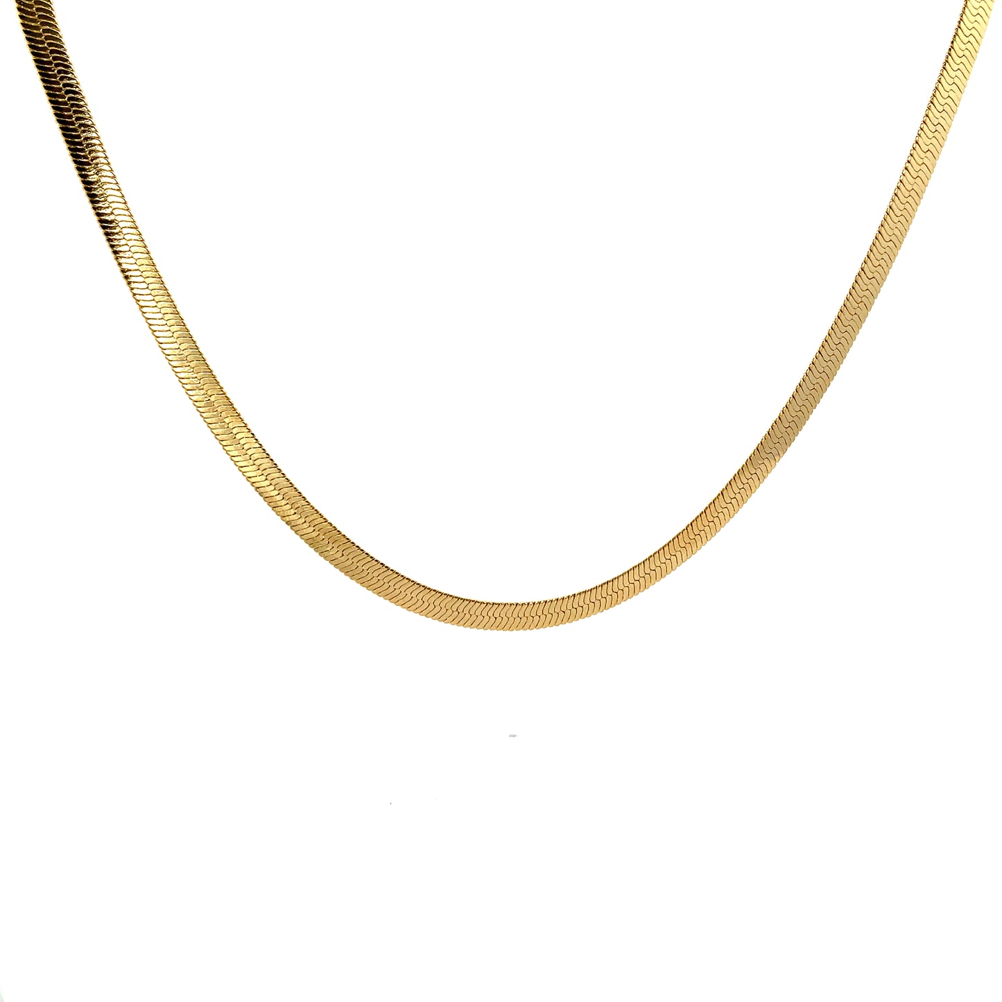 14K Chain Necklace #33 - HERRINGBONE 24inch 6mm