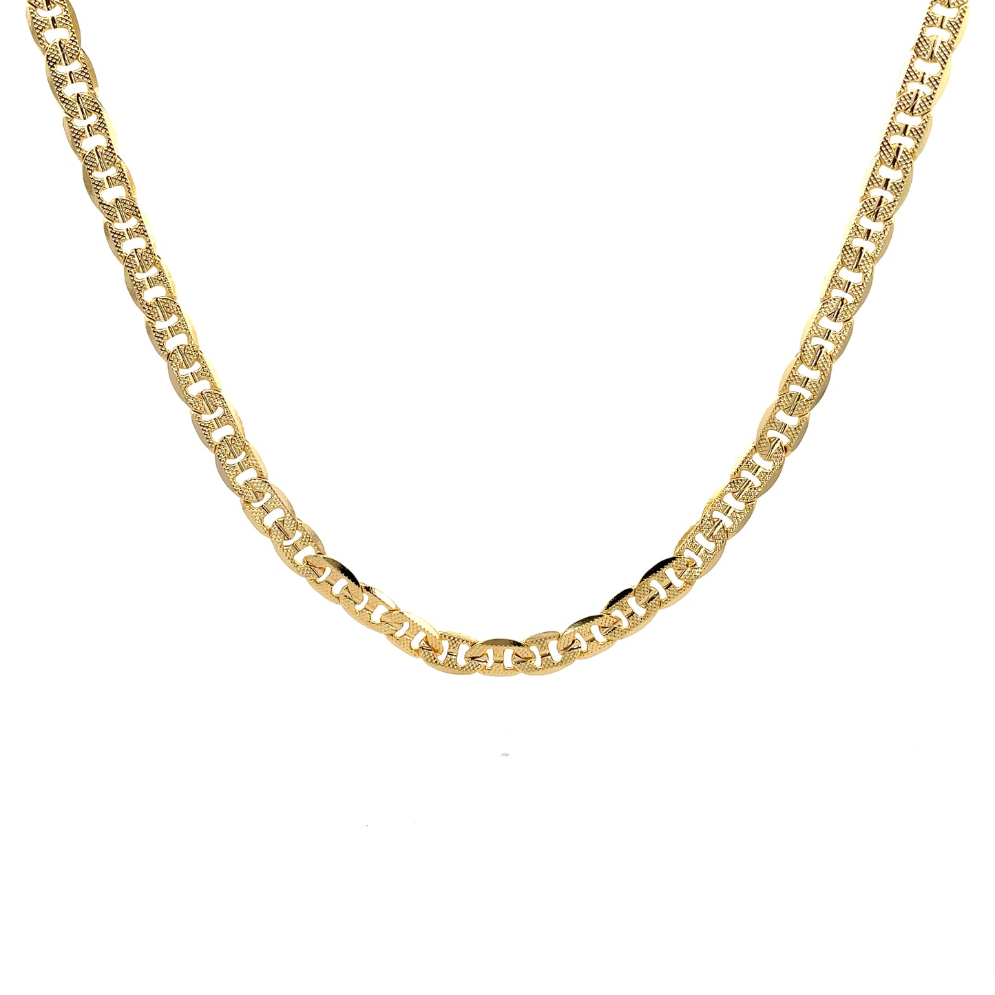 14K Chain Necklace #21 - CONC FROST MARINER 24inch 7mm