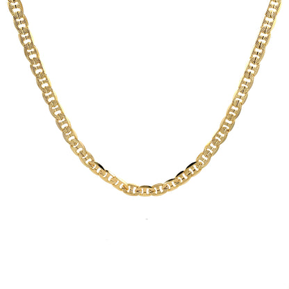 18K Chain Necklace #21 - CONC FROST MARINER 24inch 7mm