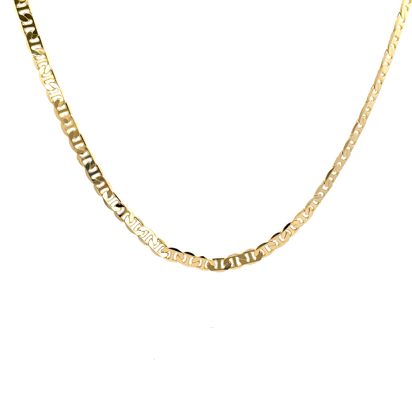 14K Chain Necklace #23 -  FLAT MARINER 24inch 6mm