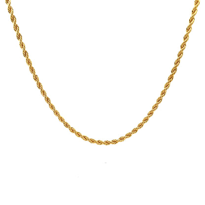 18K Chain Necklace #35 - ROPE 20" 4mm