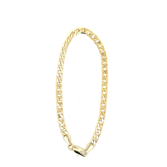 18K Chain Bracelet #09 - FLAT CUBAN 8inch 5mm
