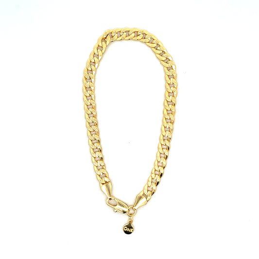 18K Chain Bracelet #10  - FROST CUBAN 8inch 6mm