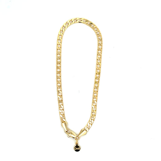 18K Chain Bracelet #08 - FLAT CUBAN 8inch 4mm